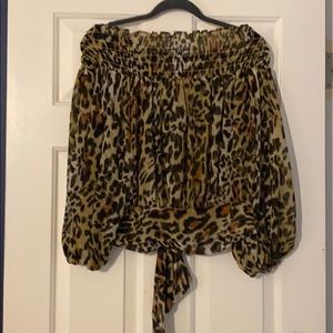 Leopard strapless top